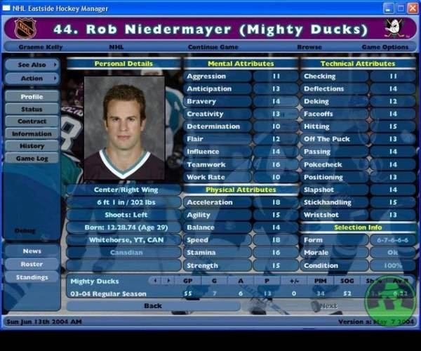 NHL eastside hockey manager